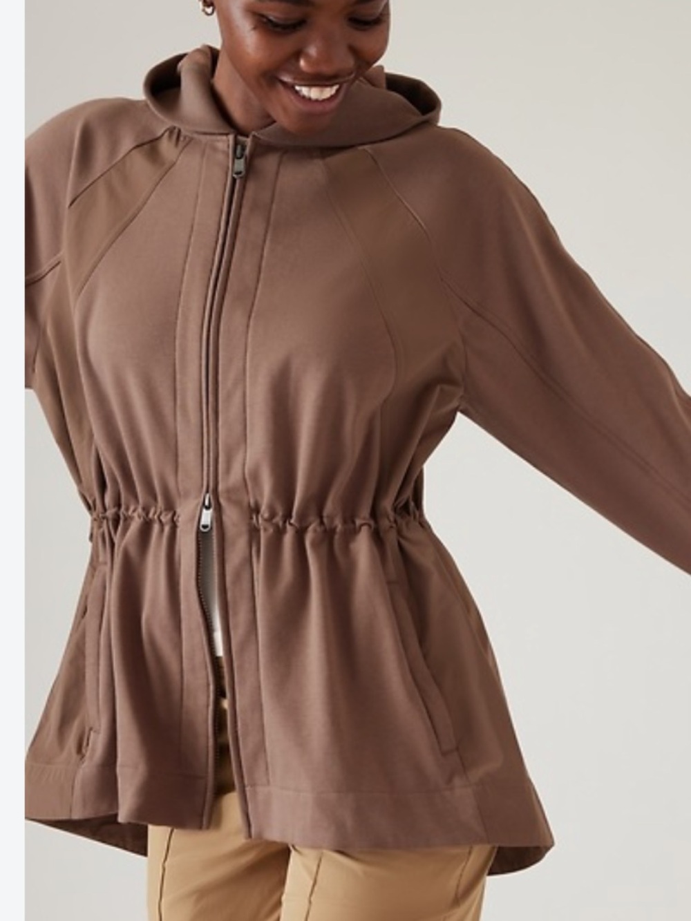 Athleta Women's Triumph Hybrid Full-Zip Hooded Jacket medium